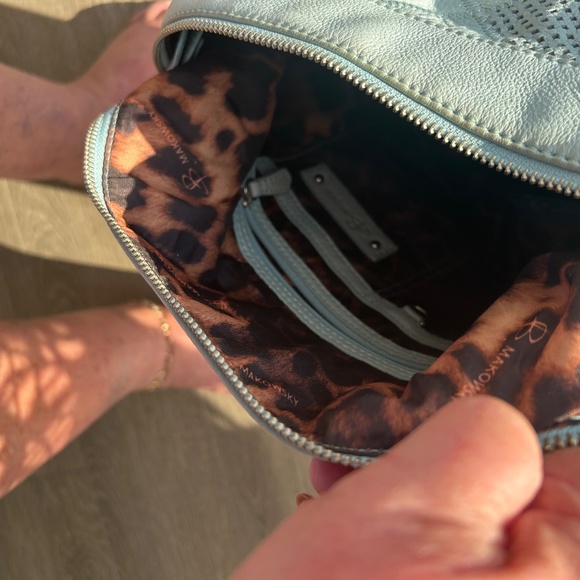 B. Makowsky Mint Leather Hobo — Leopard Lining, Chain Strap - Picture 4 of 11